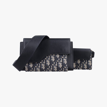 Oblique Saddle Navy×Black Jacquard×Leather 24-BO-0260 24-BO-0270オブリーク サドル ネイビー×ブラック ジャガード×レザー 24-BO-0260 24-BO-0270