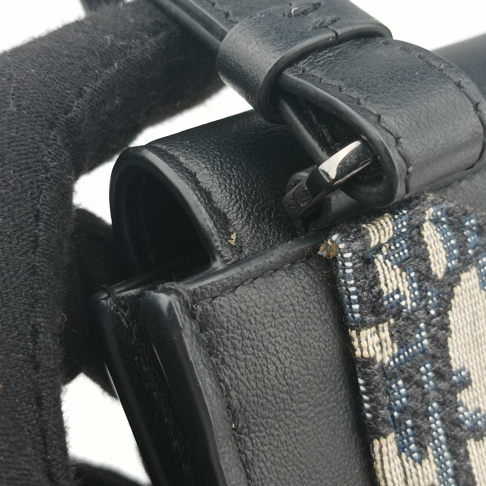 Oblique Saddle Navy×Black Jacquard×Leather 24-BO-0260 24-BO-0270オブリーク サドル ネイビー×ブラック ジャガード×レザー 24-BO-0260 24-BO-0270