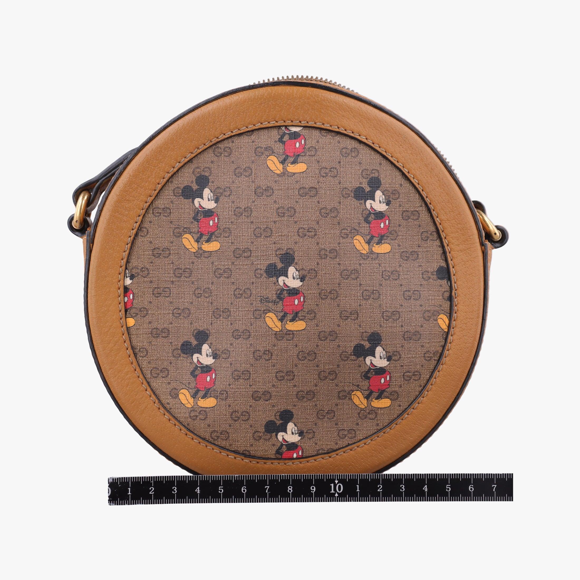 DISNEY Collaboration Mickey Mouse Brown×Multicolour PVC coated canvas×Leather 603938 Lot number unknownディズニーコラボ ミッキーマウス ブラウン×マルチカラー PVCコーティングキャンバス×レザー 603938 製番不明