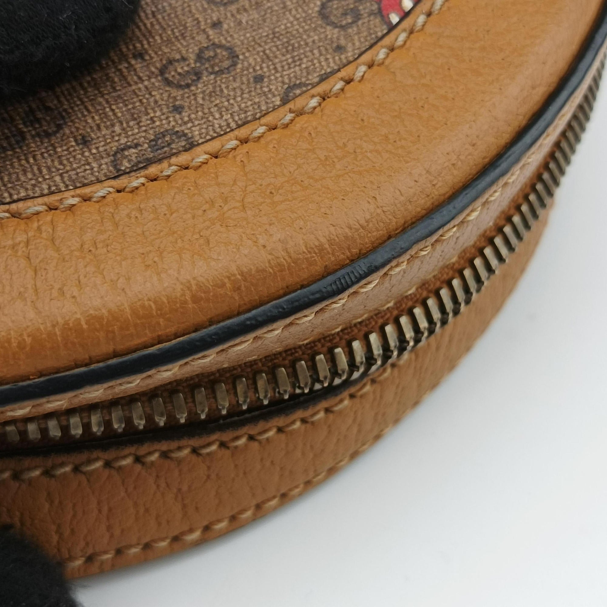 DISNEY Collaboration Mickey Mouse Brown×Multicolour PVC coated canvas×Leather 603938 Lot number unknownディズニーコラボ ミッキーマウス ブラウン×マルチカラー PVCコーティングキャンバス×レザー 603938 製番不明