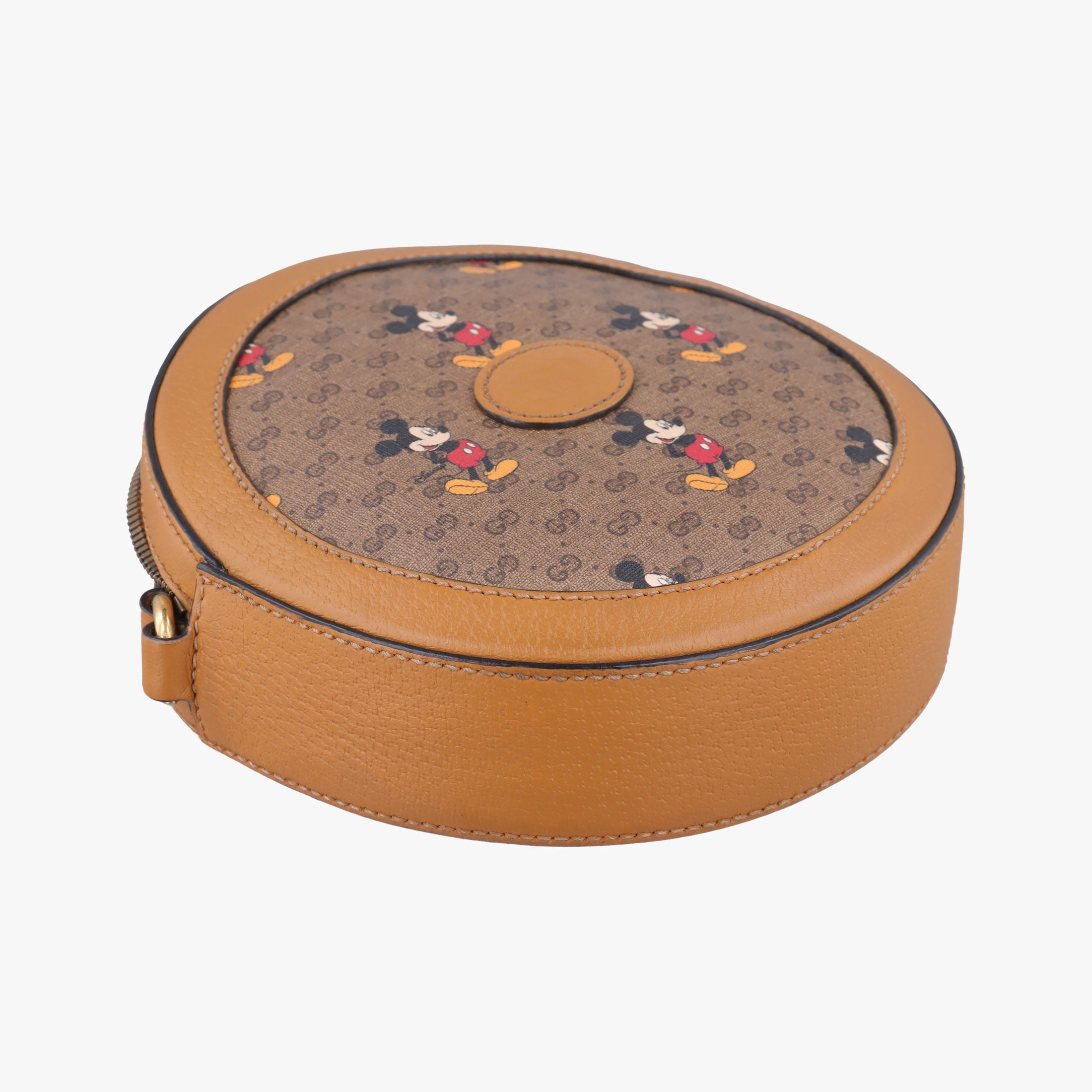 DISNEY Collaboration Mickey Mouse Brown×Multicolour PVC coated canvas×Leather 603938 Lot number unknownディズニーコラボ ミッキーマウス ブラウン×マルチカラー PVCコーティングキャンバス×レザー 603938 製番不明