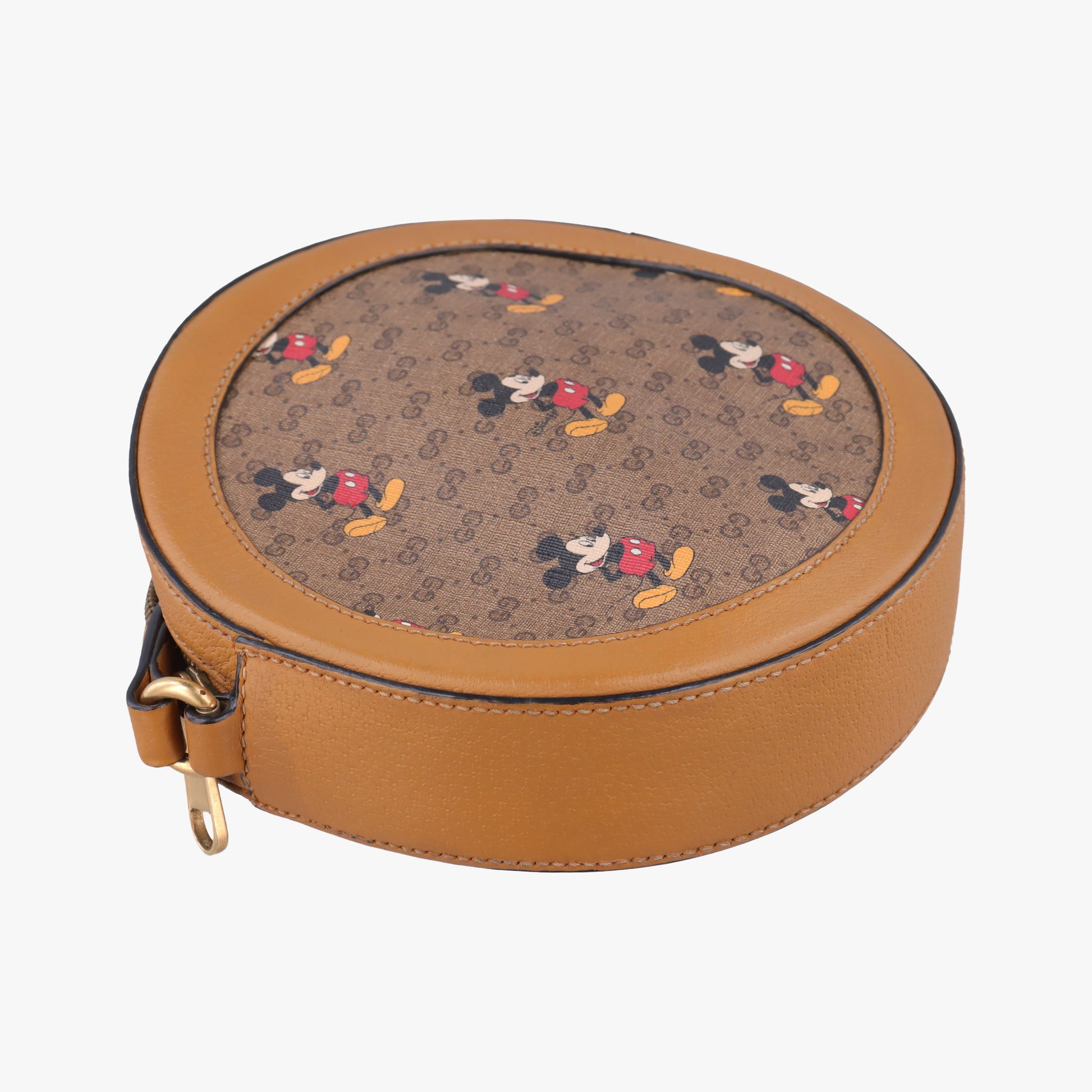 DISNEY Collaboration Mickey Mouse Brown×Multicolour PVC coated canvas×Leather 603938 Lot number unknownディズニーコラボ ミッキーマウス ブラウン×マルチカラー PVCコーティングキャンバス×レザー 603938 製番不明