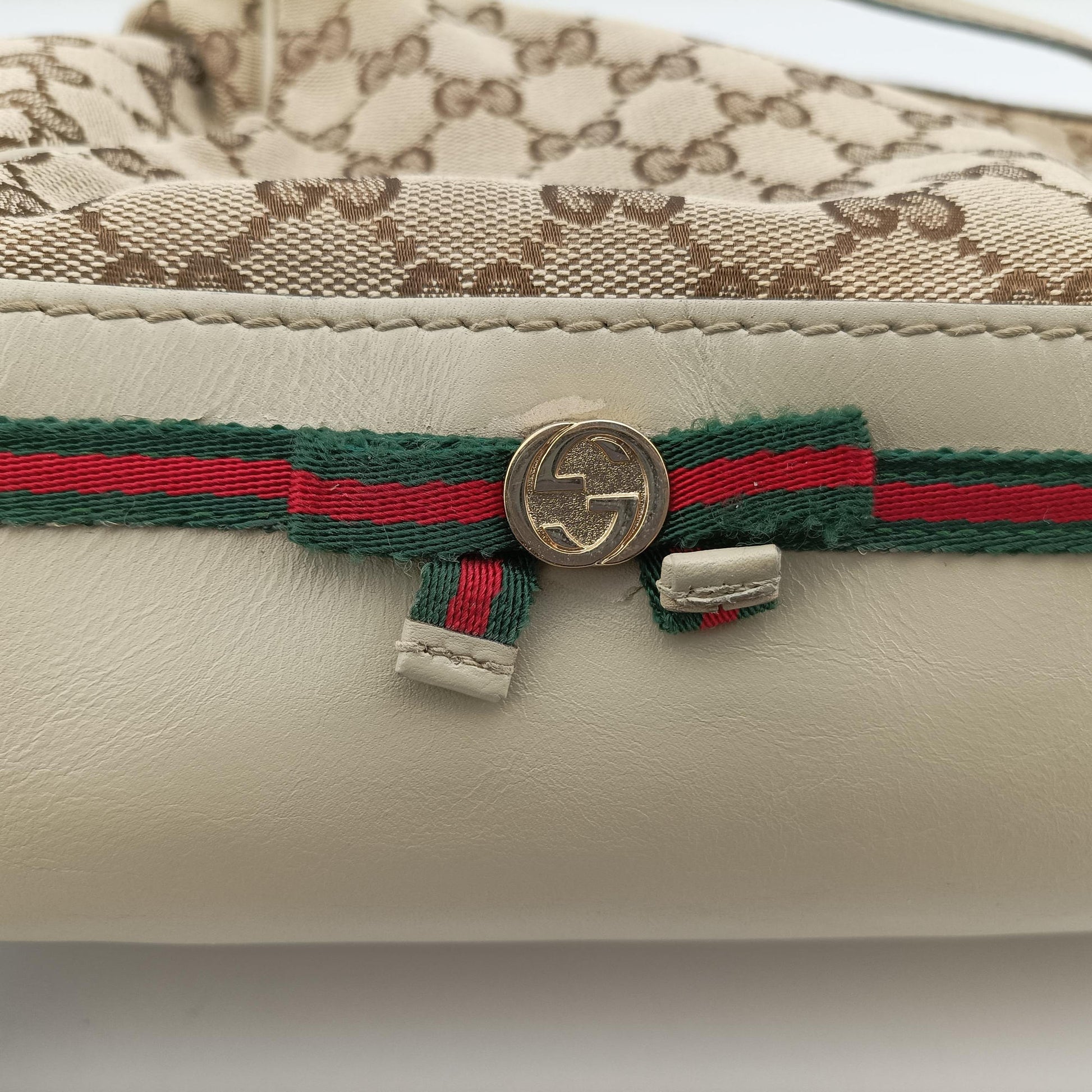 Mayfair Bow Tote Brown x White x Red x Green Canvas × Leather 257349 H010710480メイフェア ボウ トート ブラウン×ホワイト×レッド×グリーン キャンバス×レザー 257349 H010710480