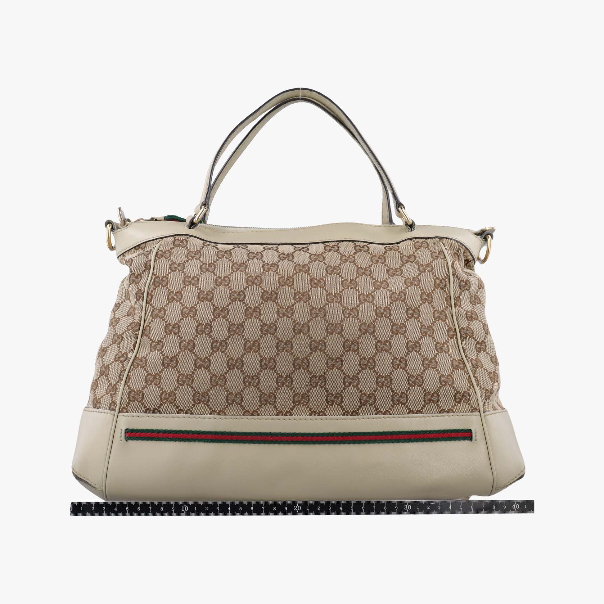 Mayfair Bow Tote Brown x White x Red x Green Canvas × Leather 257349 H010710480メイフェア ボウ トート ブラウン×ホワイト×レッド×グリーン キャンバス×レザー 257349 H010710480