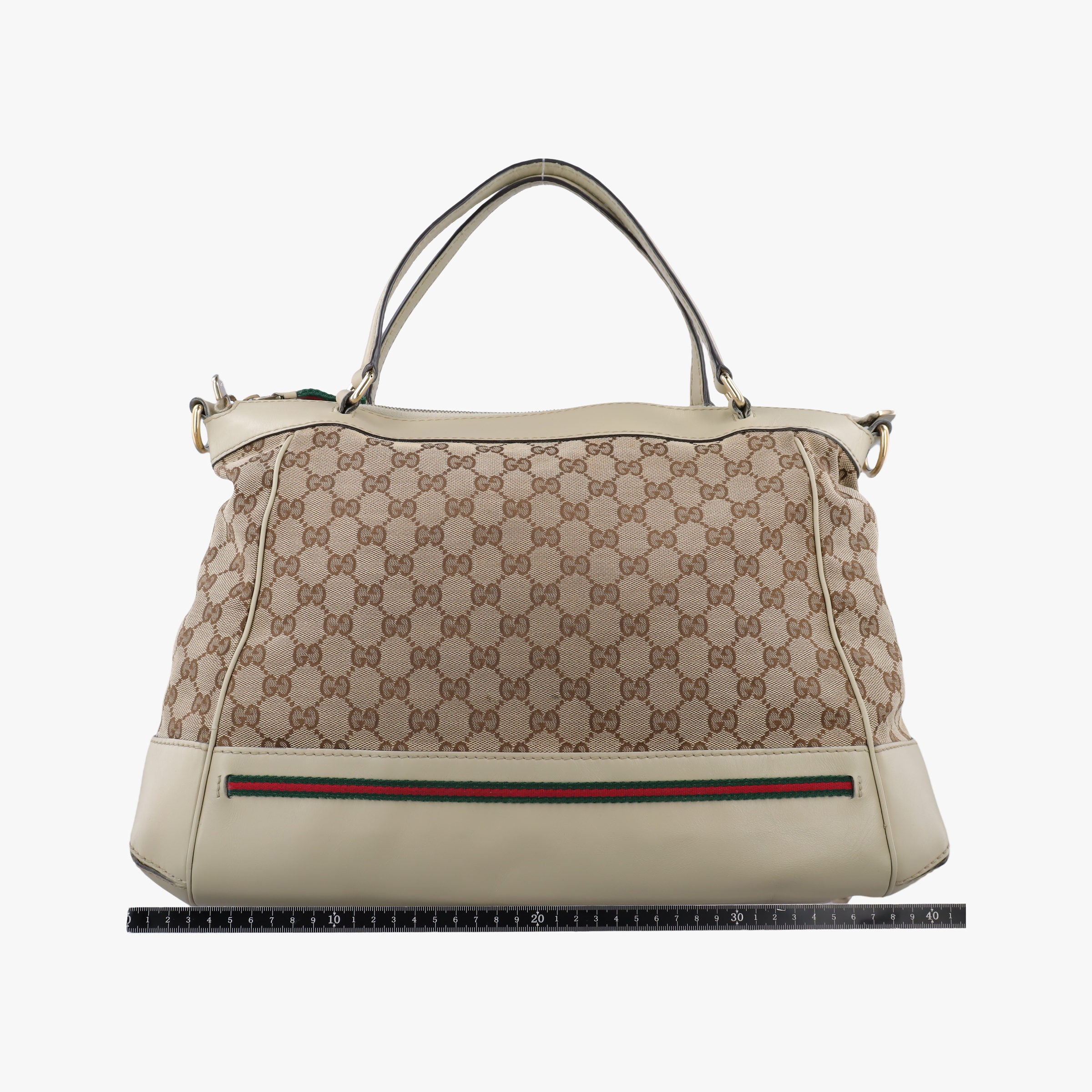 Mayfair Bow Tote Brown x White x Red x Green Canvas × Leather 257349 H010710480メイフェア ボウ トート ブラウン×ホワイト×レッド×グリーン キャンバス×レザー 257349 H010710480