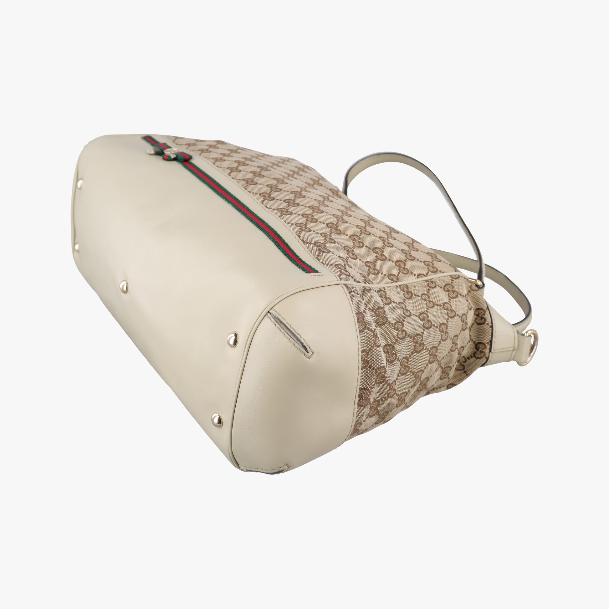 Mayfair Bow Tote Brown x White x Red x Green Canvas × Leather 257349 H010710480メイフェア ボウ トート ブラウン×ホワイト×レッド×グリーン キャンバス×レザー 257349 H010710480