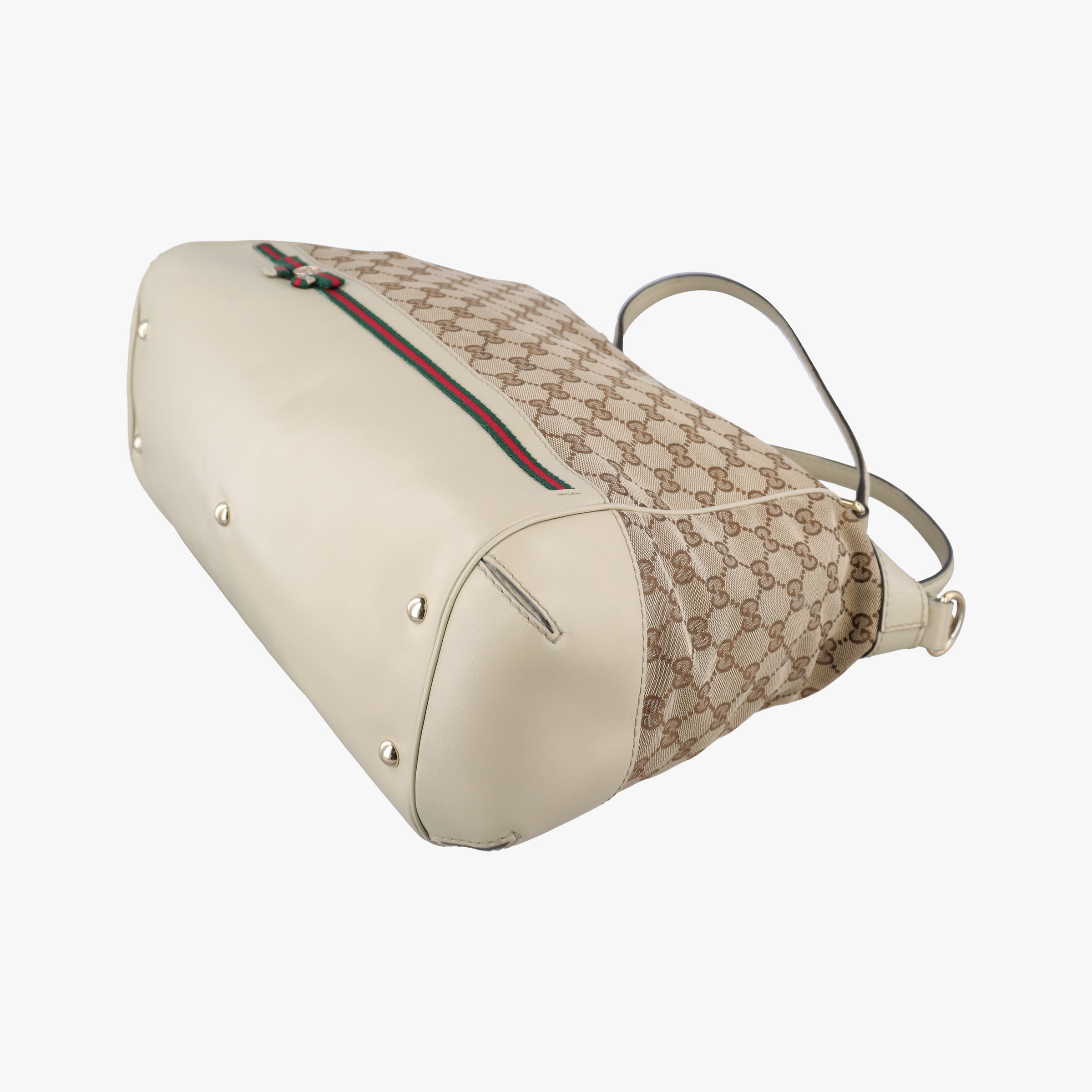 Mayfair Bow Tote Brown x White x Red x Green Canvas × Leather 257349 H010710480メイフェア ボウ トート ブラウン×ホワイト×レッド×グリーン キャンバス×レザー 257349 H010710480
