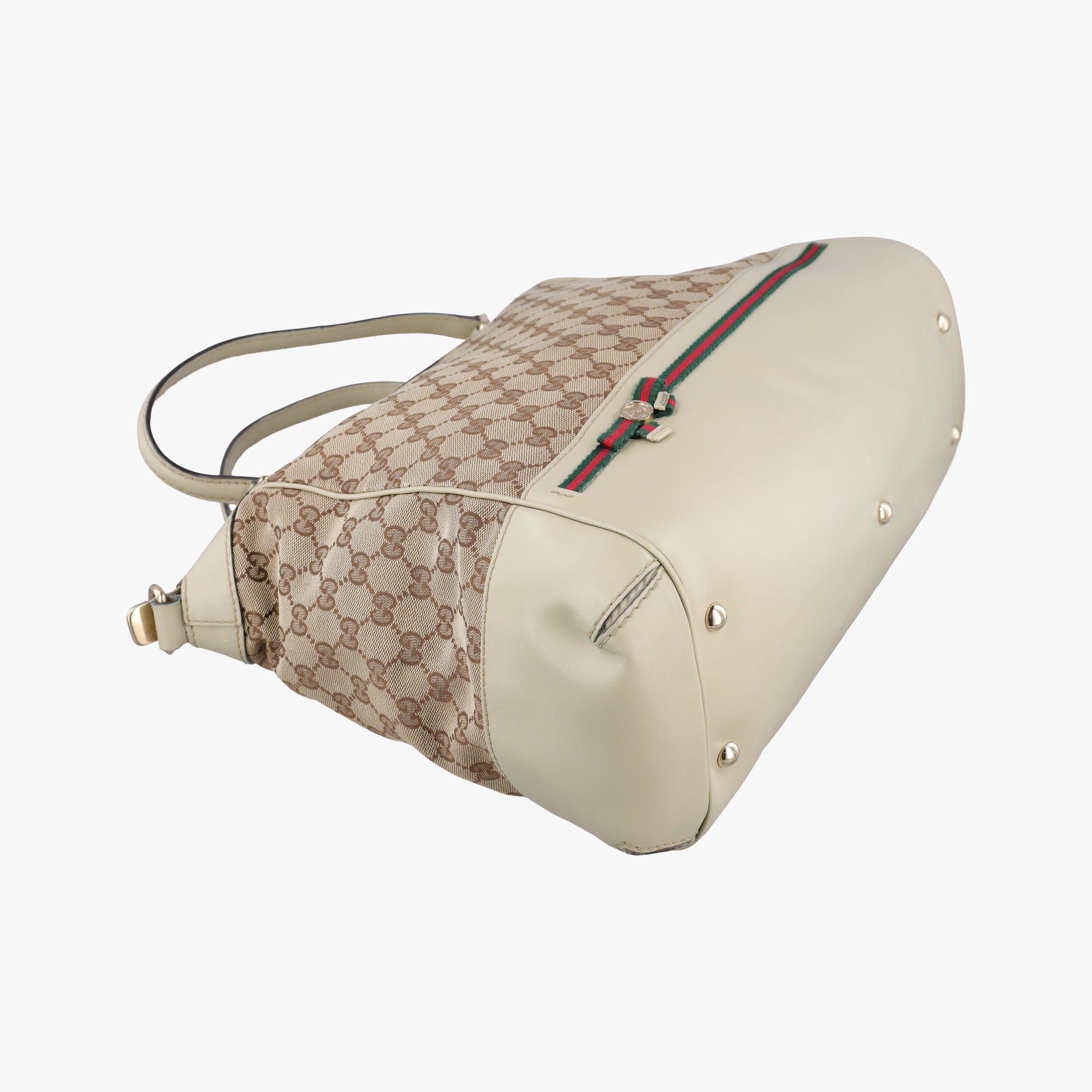 Mayfair Bow Tote Brown x White x Red x Green Canvas × Leather 257349 H010710480メイフェア ボウ トート ブラウン×ホワイト×レッド×グリーン キャンバス×レザー 257349 H010710480