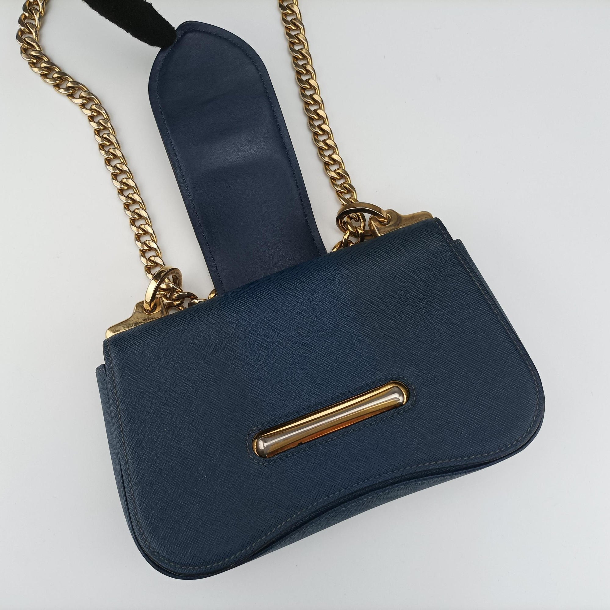 Sidonie Blue SAFFIANO　Leather 1BD219 25 Fシドニー ブルー サフィアーノレザー 1BD219 25 F