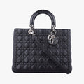 Lady Dior Black lambskin 08-MA-0151レディディオール ブラック ラムスキン 08-MA-0151
