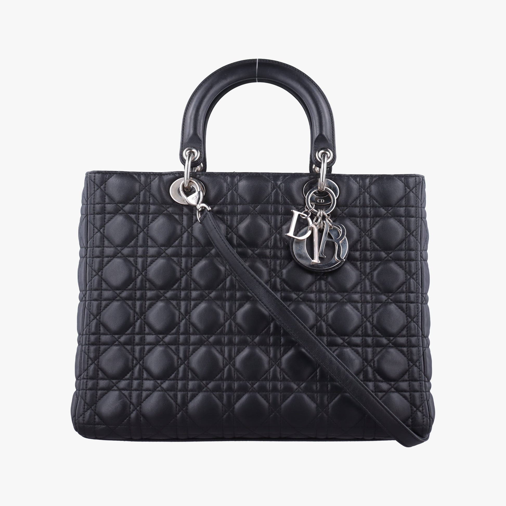 Lady Dior Black lambskin 08-MA-0151レディディオール ブラック ラムスキン 08-MA-0151