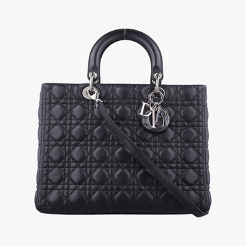 Lady Dior Black lambskin 08-MA-0151レディディオール ブラック ラムスキン 08-MA-0151