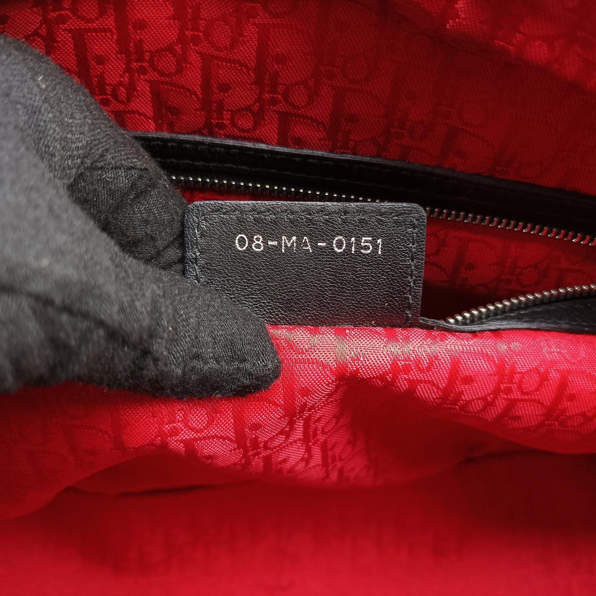 Lady Dior Black lambskin 08-MA-0151レディディオール ブラック ラムスキン 08-MA-0151