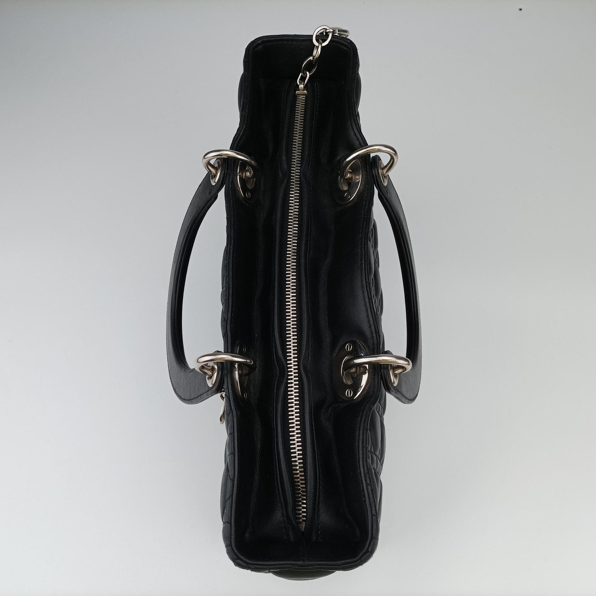 Lady Dior Black lambskin 08-MA-0151レディディオール ブラック ラムスキン 08-MA-0151