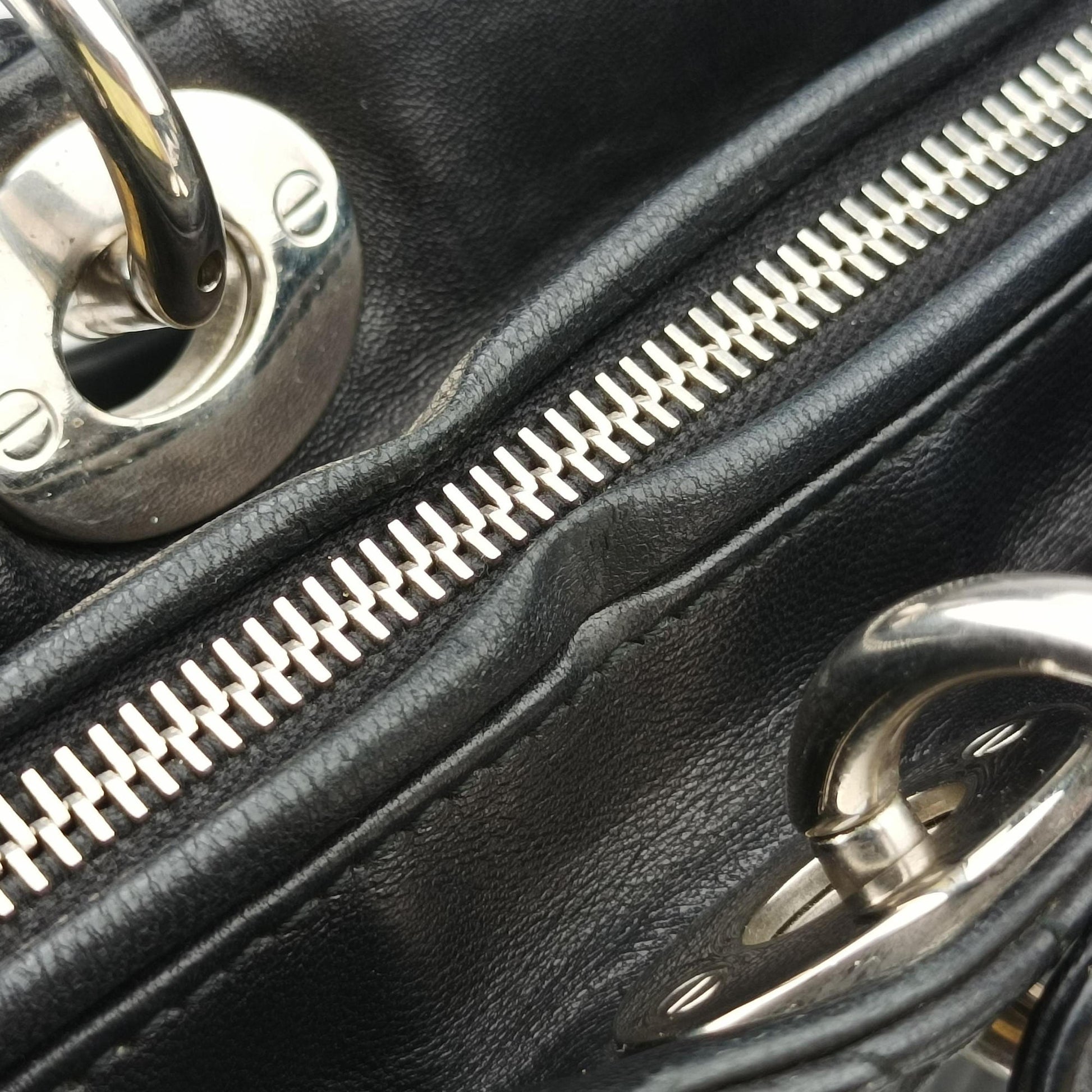 Lady Dior Black lambskin 08-MA-0151レディディオール ブラック ラムスキン 08-MA-0151