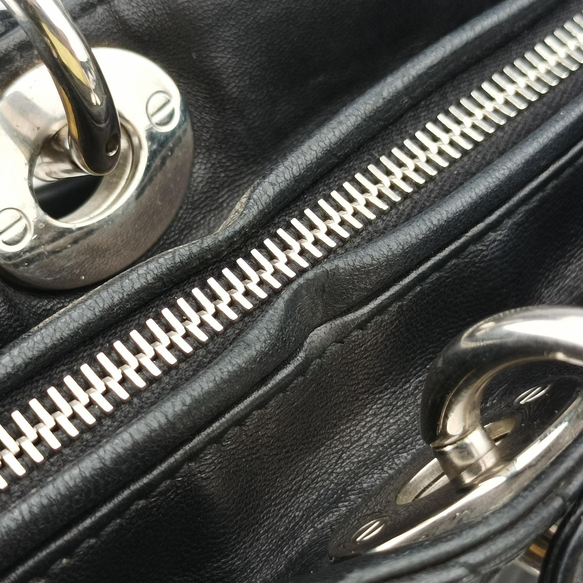 Lady Dior Black lambskin 08-MA-0151レディディオール ブラック ラムスキン 08-MA-0151