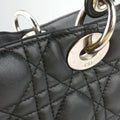 Lady Dior Black lambskin 08-MA-0151レディディオール ブラック ラムスキン 08-MA-0151
