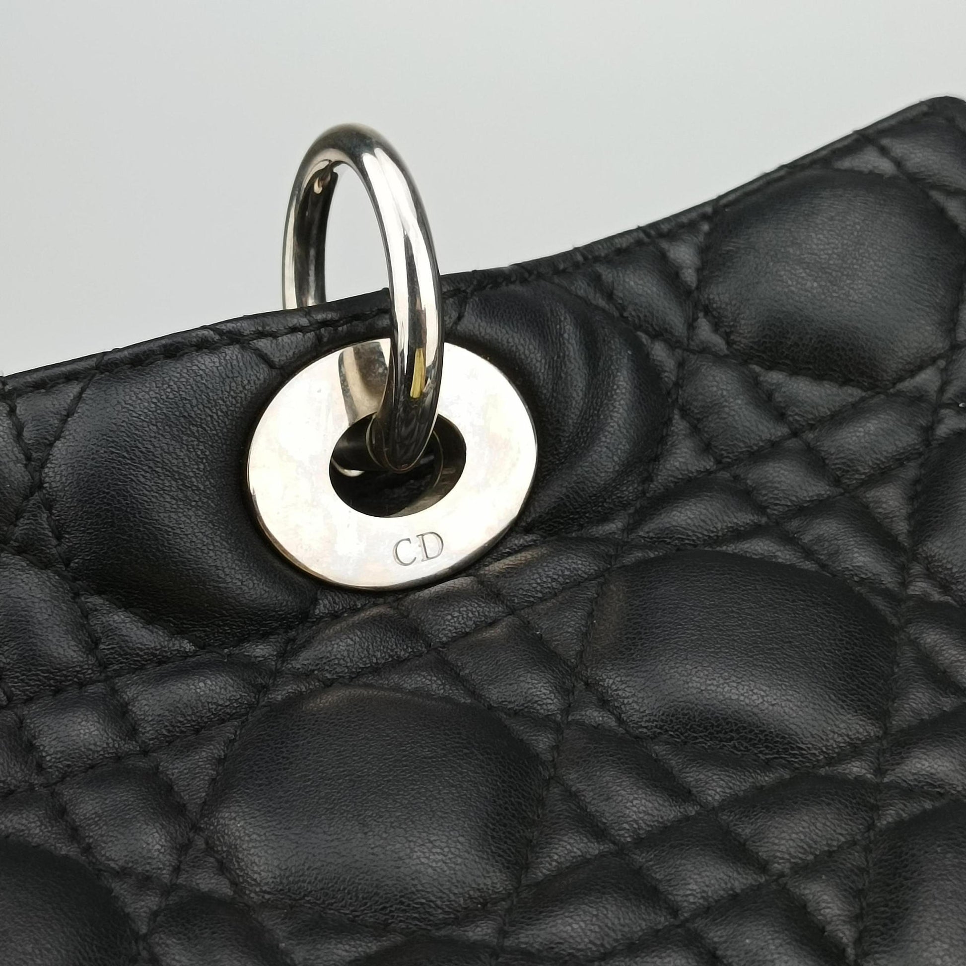 Lady Dior Black lambskin 08-MA-0151レディディオール ブラック ラムスキン 08-MA-0151