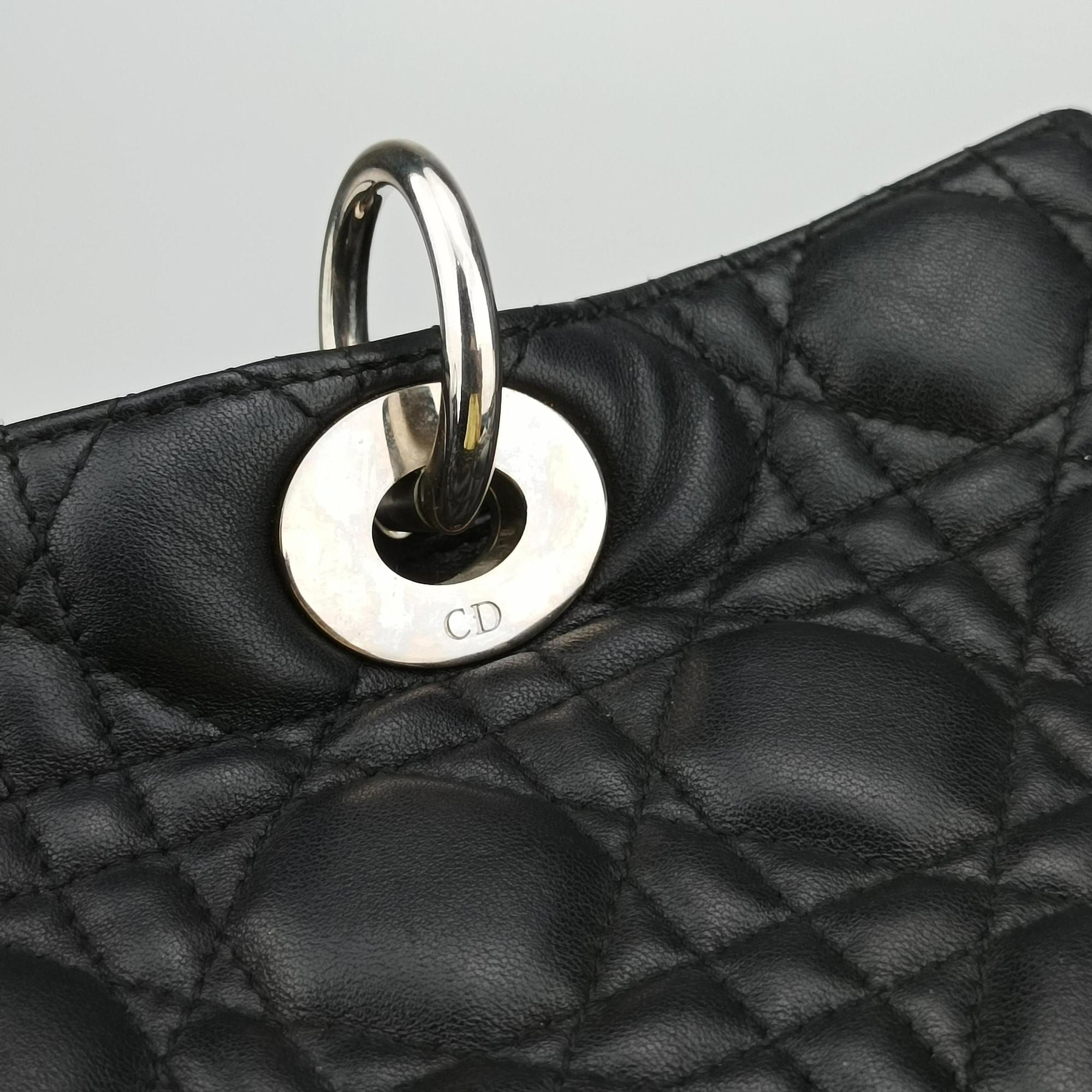 Lady Dior Black lambskin 08-MA-0151レディディオール ブラック ラムスキン 08-MA-0151