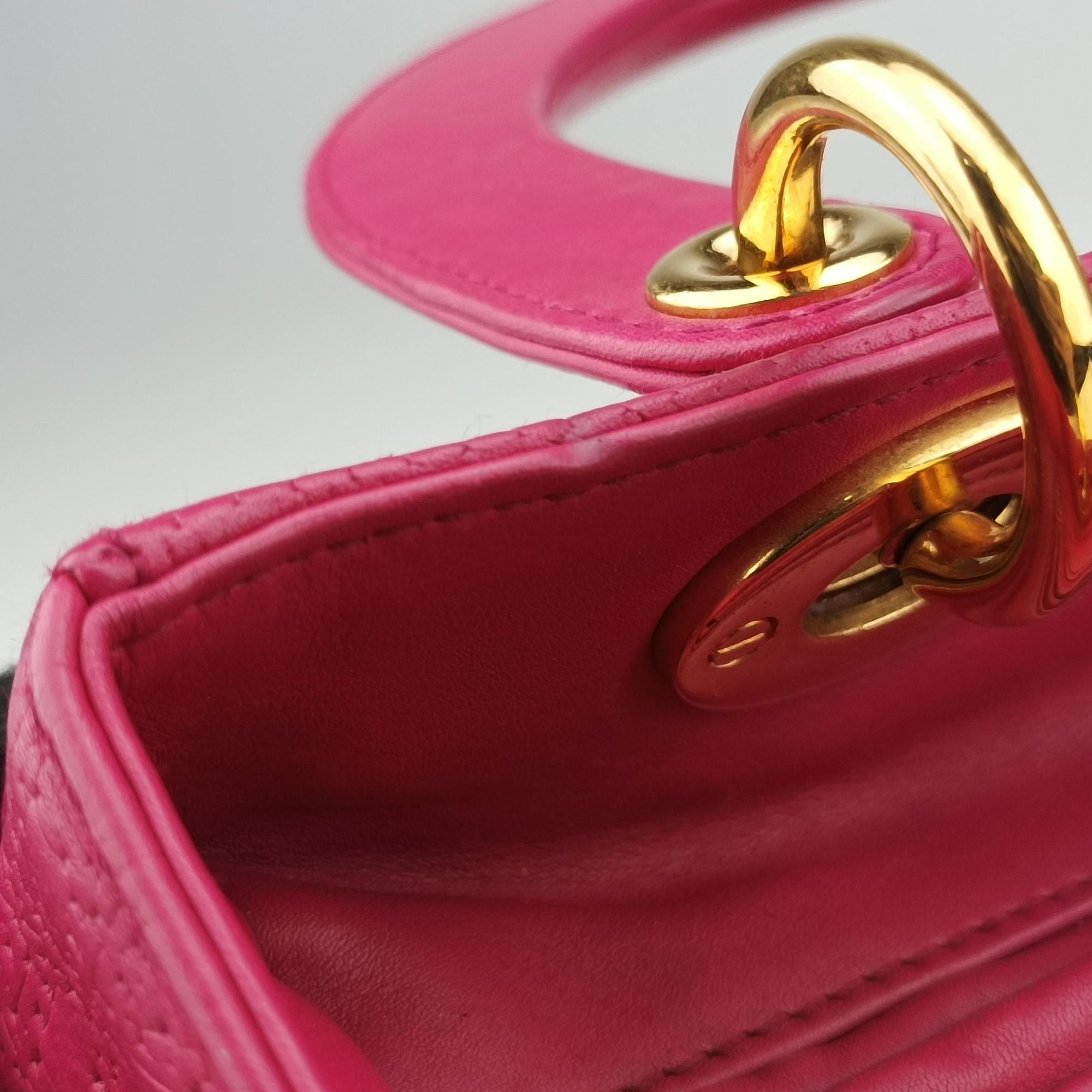 Lady Dior Rose leather 05-MA-1017レディディオール ローズ レッド レザー 05-MA-1017