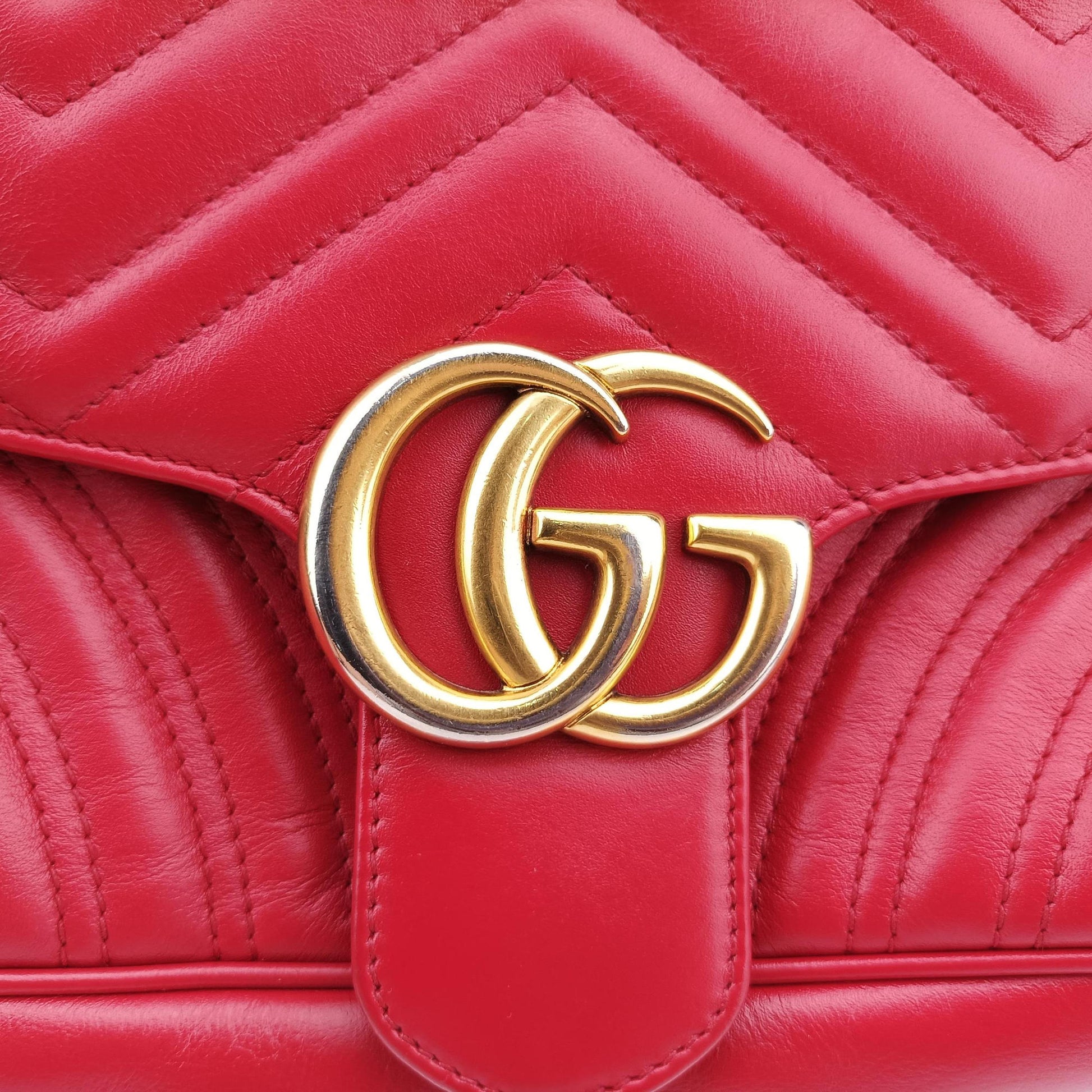 GG Marmont Red Leather 443497 D021852833GGマーモント レッド レザー 443497 D021852833