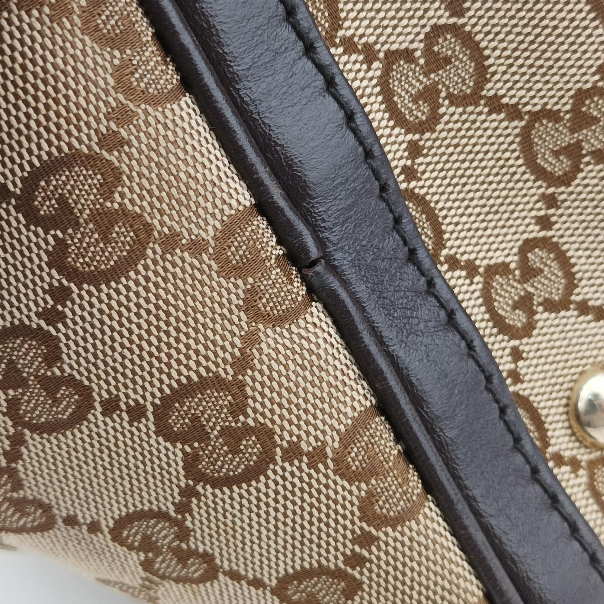 Sherry Line Beige×green×red×Brown canvas×leather 247205 E014989970シェリーライン ベージュ×グリーン×レッド×ブラウン キャンバス×レザー 247205 E014989970