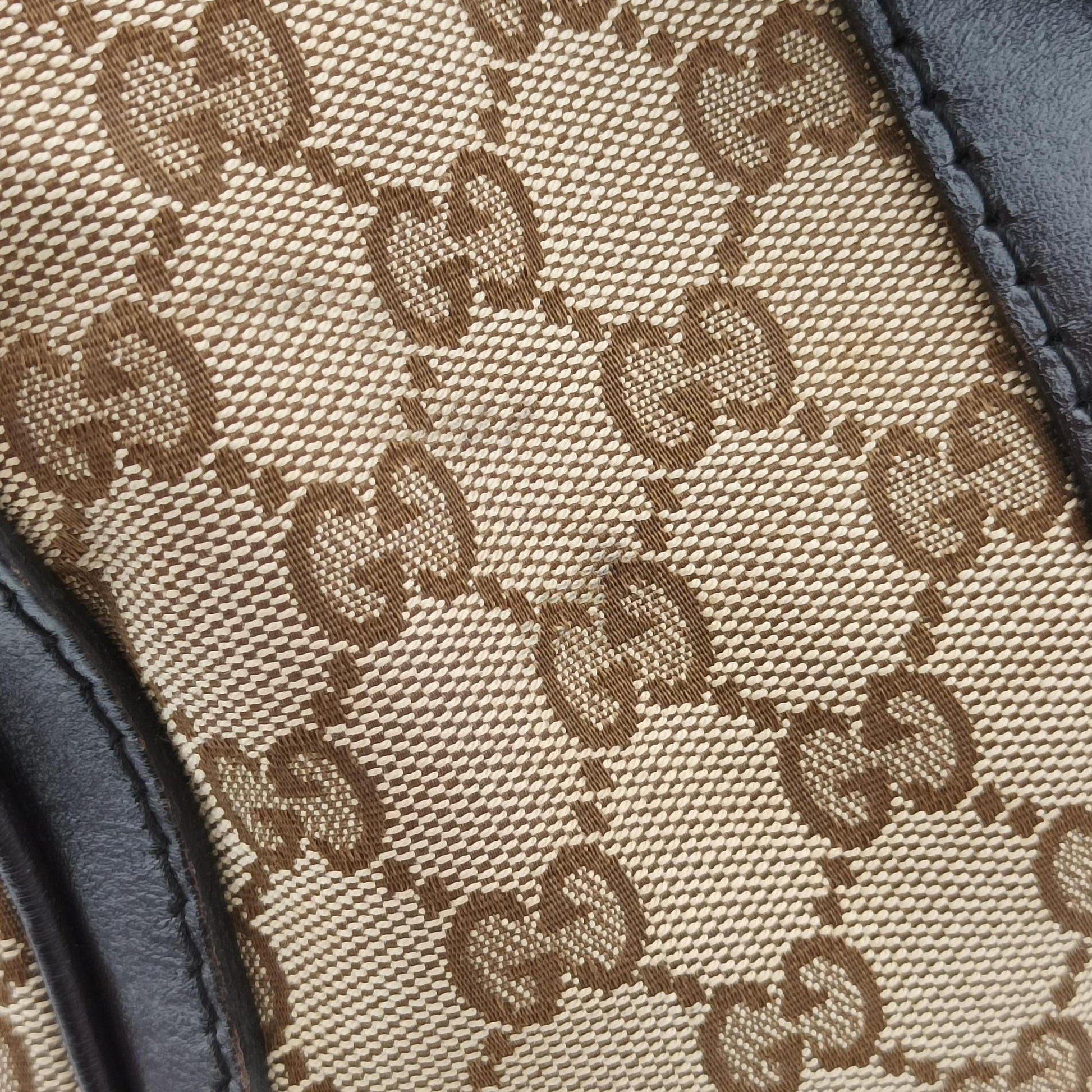 Sherry Line Beige×green×red×Brown canvas×leather 247205 E014989970シェリーライン ベージュ×グリーン×レッド×ブラウン キャンバス×レザー 247205 E014989970