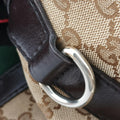 Sherry Line Beige×green×red×Brown canvas×leather 247205 E014989970シェリーライン ベージュ×グリーン×レッド×ブラウン キャンバス×レザー 247205 E014989970