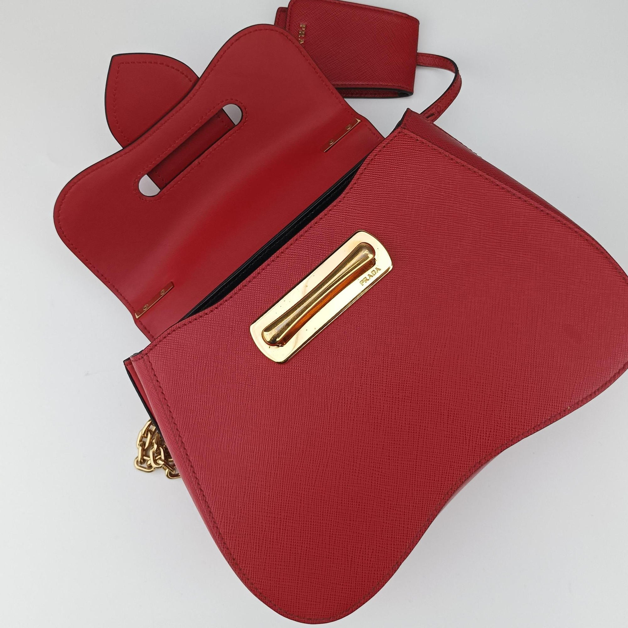 Sidonie Red Saffiano Leather 1BN005 7/Dシドニー  レッド サフィアーノレザー 1BN005 7/D