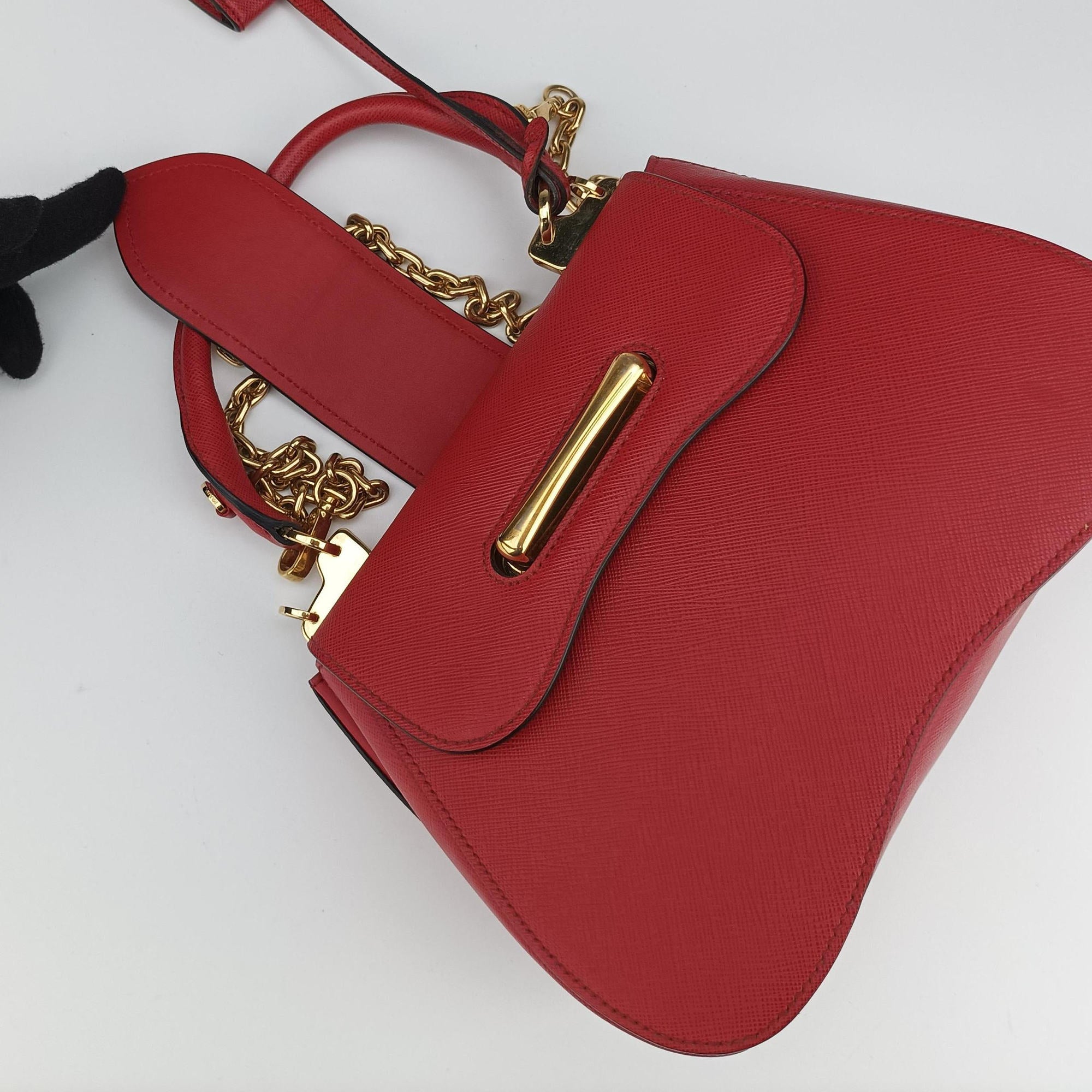 Sidonie Red Saffiano Leather 1BN005 7/Dシドニー  レッド サフィアーノレザー 1BN005 7/D