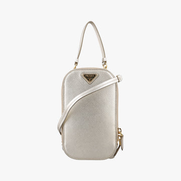 Triangle logo Golden Saffiano Leather 1DH030 85トライアングルロゴ ゴールド サフィアーノレザー 1DH030 85