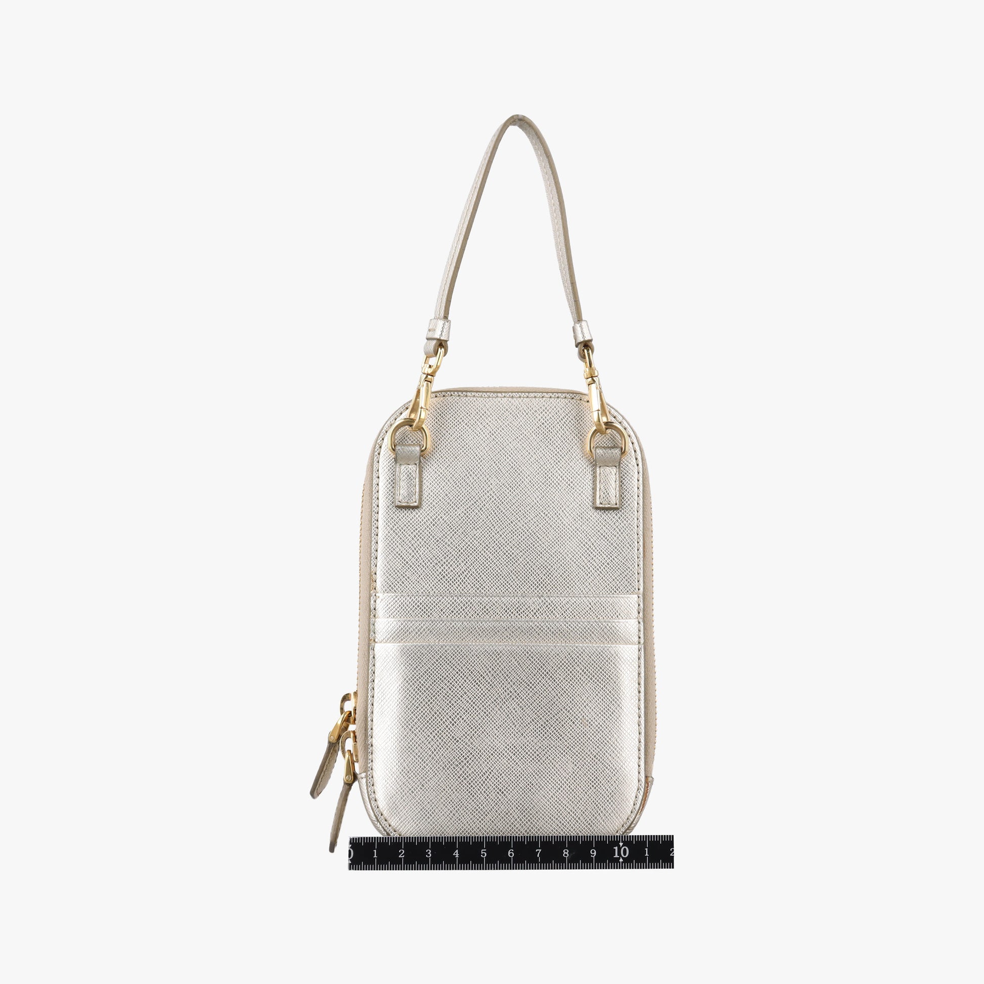 Triangle logo Golden Saffiano Leather 1DH030 85トライアングルロゴ ゴールド サフィアーノレザー 1DH030 85