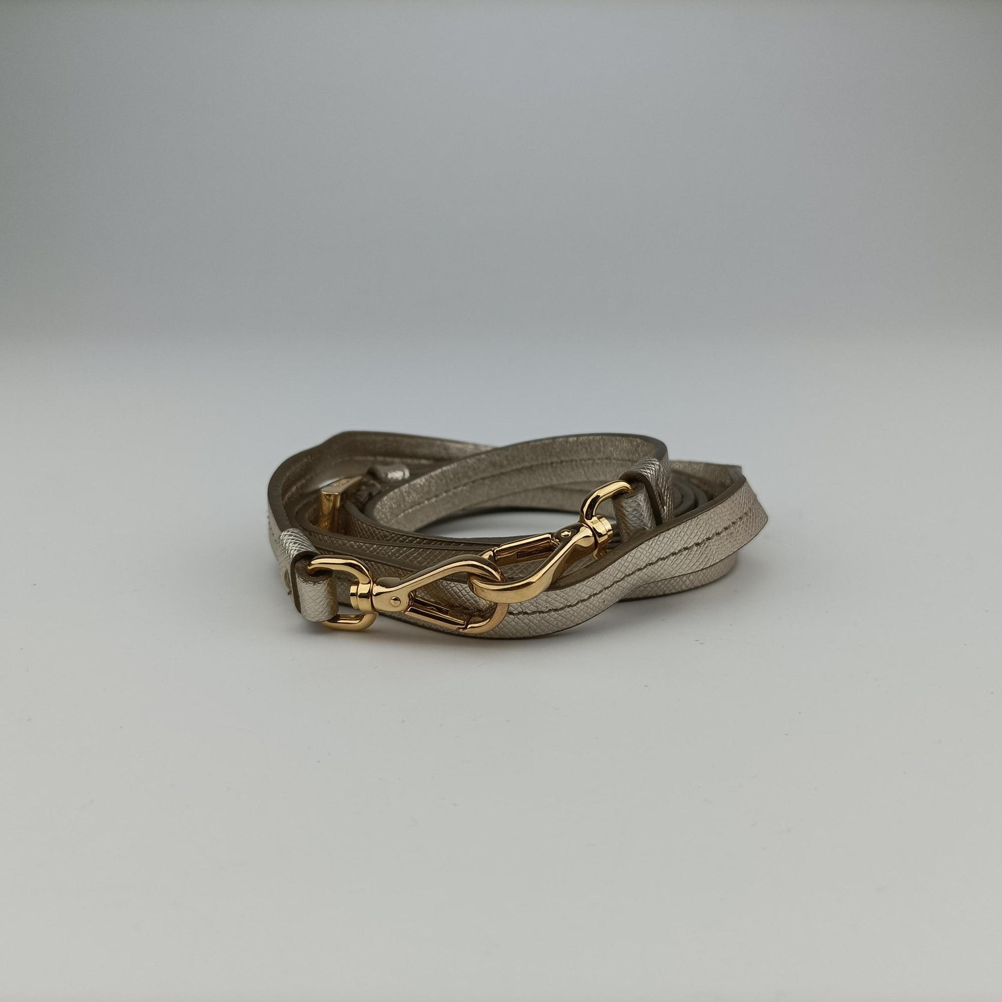 Triangle logo Golden Saffiano Leather 1DH030 85トライアングルロゴ ゴールド サフィアーノレザー 1DH030 85
