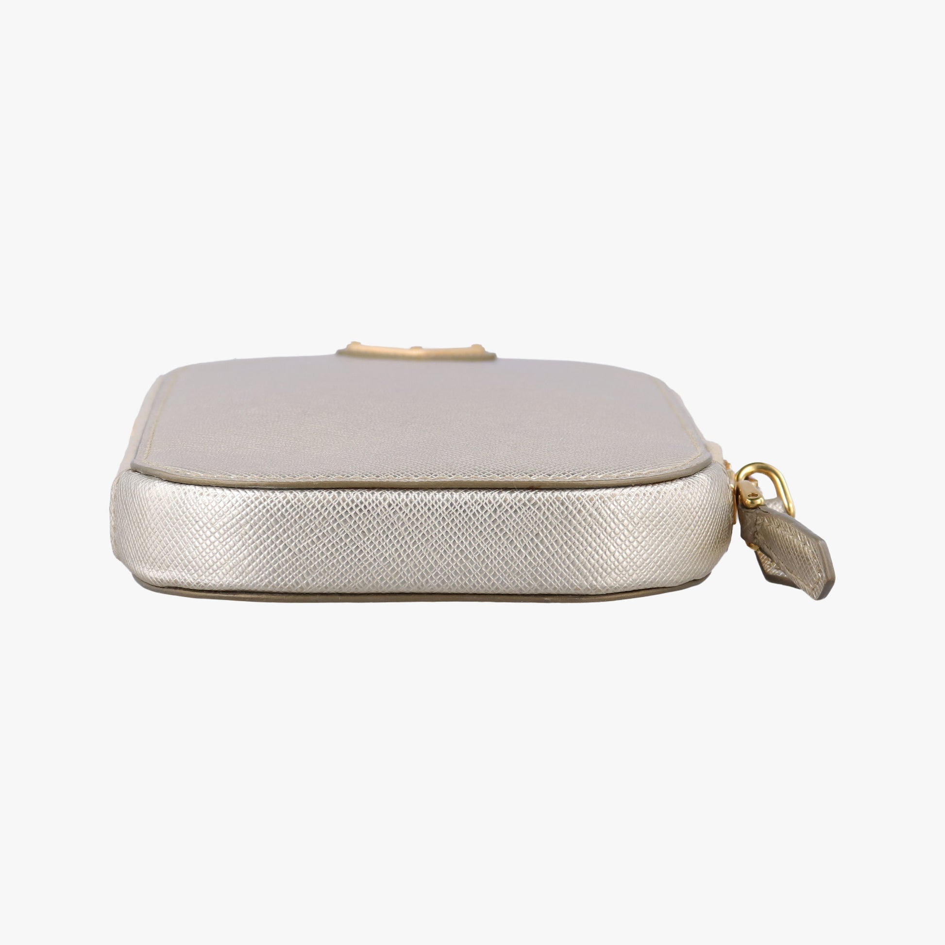 Triangle logo Golden Saffiano Leather 1DH030 85トライアングルロゴ ゴールド サフィアーノレザー 1DH030 85