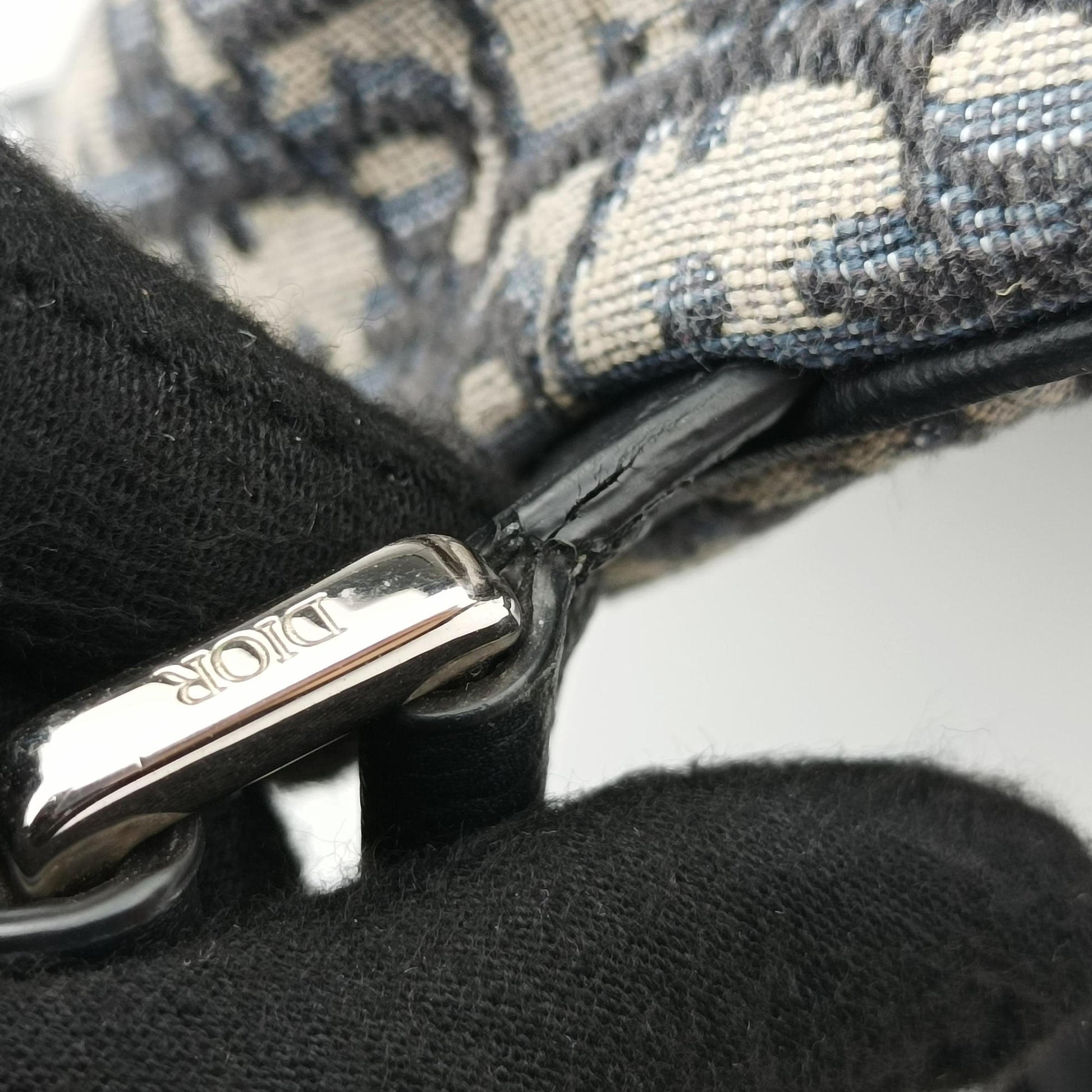 Saddlebags Gray×Navy×Black Jacquard×Leather 16-BO-0252サドルバッグ グレー×ネイビー×ブラック ジャガード×レザー 16-BO-0252