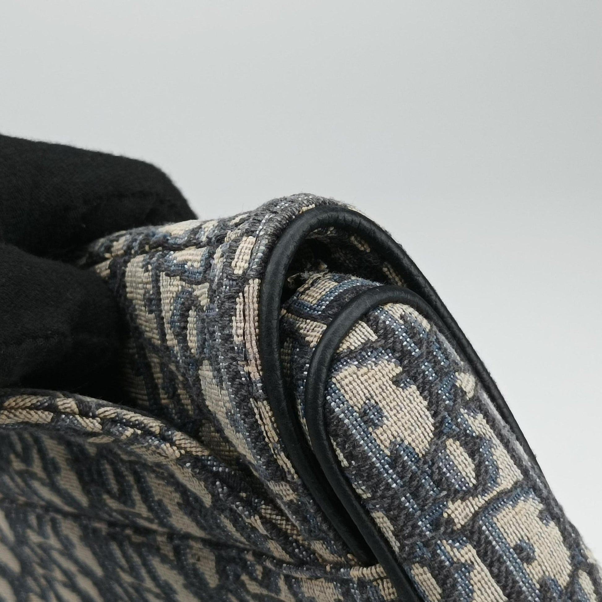 Saddlebags Gray×Navy×Black Jacquard×Leather 16-BO-0252サドルバッグ グレー×ネイビー×ブラック ジャガード×レザー 16-BO-0252
