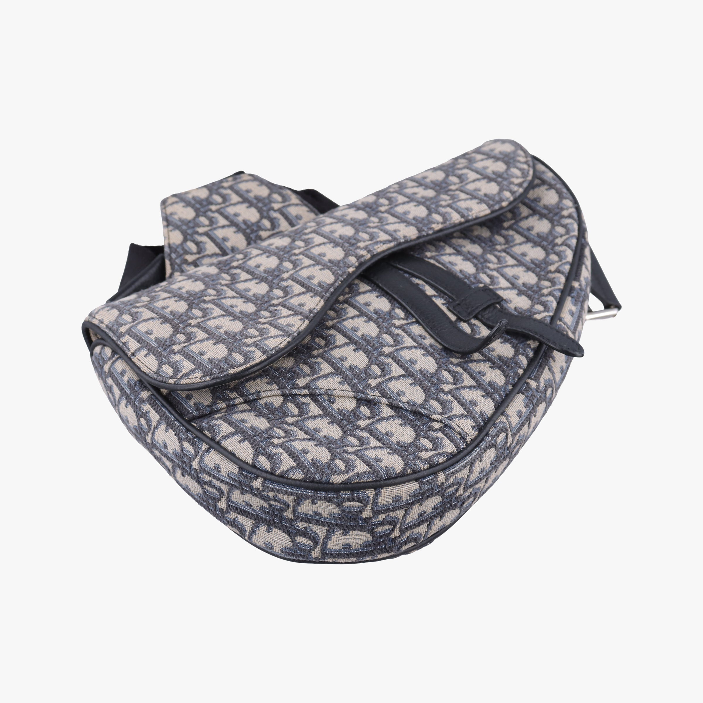 Saddlebags Gray×Navy×Black Jacquard×Leather 16-BO-0252サドルバッグ グレー×ネイビー×ブラック ジャガード×レザー 16-BO-0252