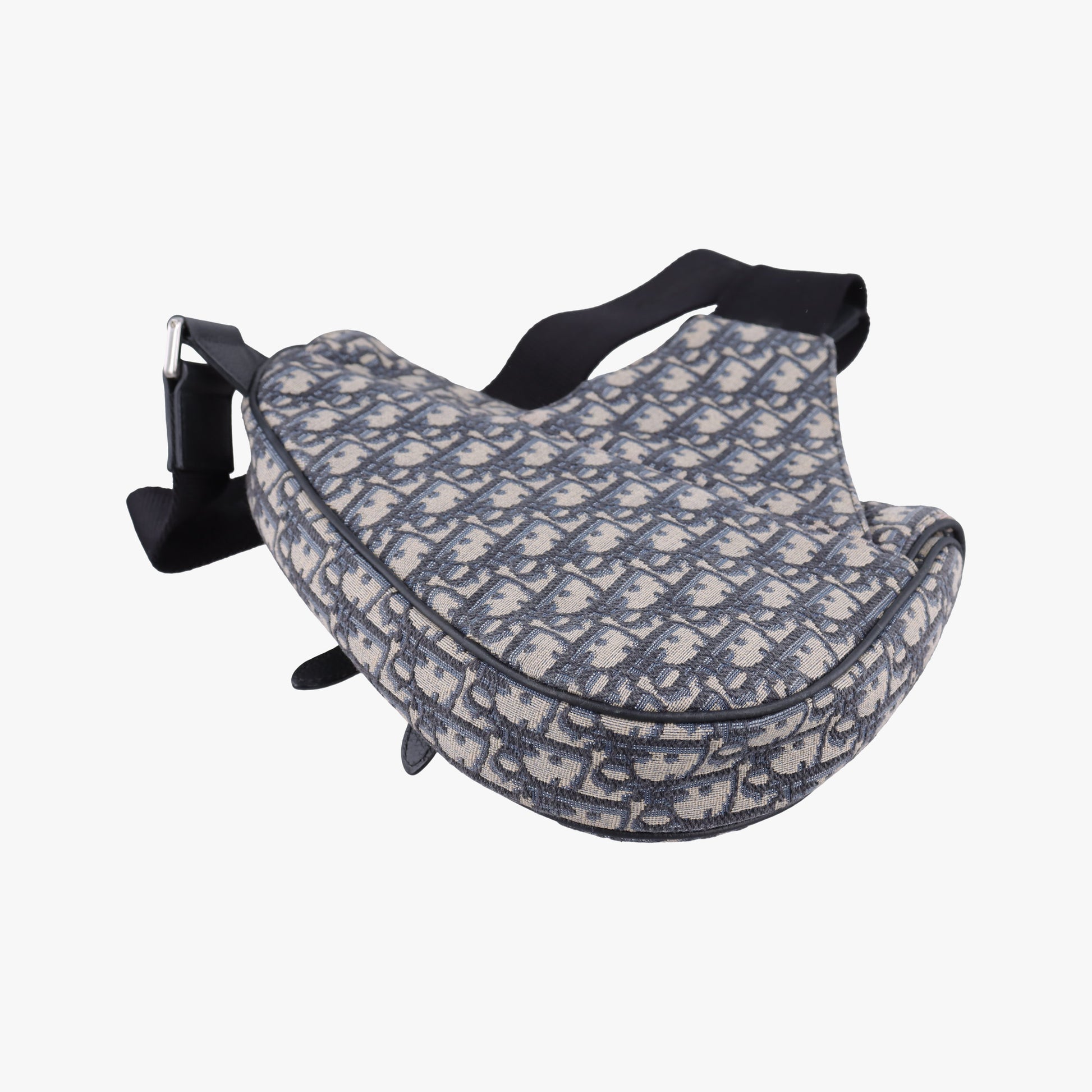 Saddlebags Gray×Navy×Black Jacquard×Leather 16-BO-0252サドルバッグ グレー×ネイビー×ブラック ジャガード×レザー 16-BO-0252