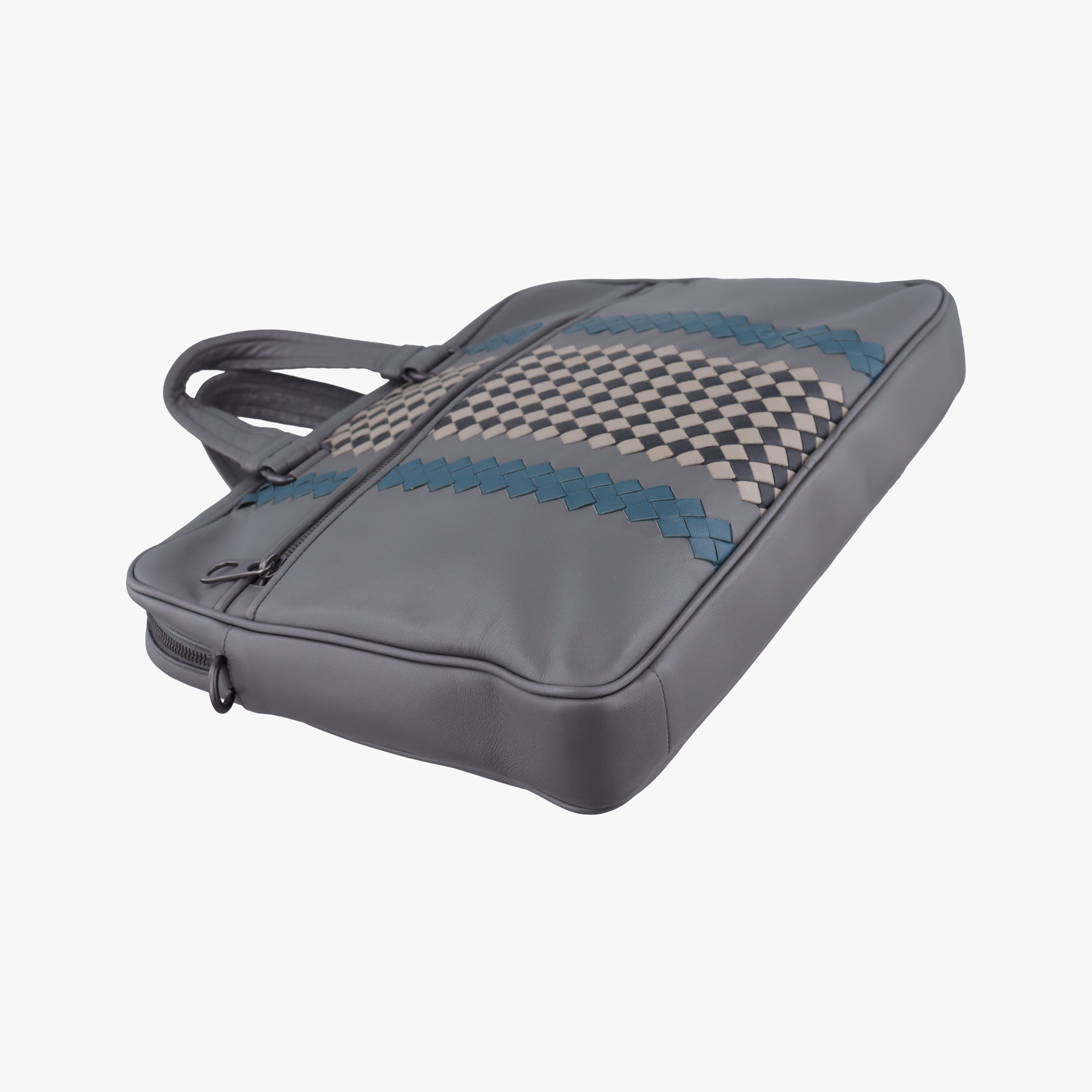 Intrecciato Grey Leather B08050417Hイントレチャート グレー レザー B08050417H