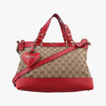 Valentine heart charm beige×red canvas×leather 309122 B018648405バレンタイン ハートチャーム ベージュ×レッド キャンバス×レザー 309122 B018648405