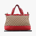 Valentine heart charm beige×red canvas×leather 309122 B018648405バレンタイン ハートチャーム ベージュ×レッド キャンバス×レザー 309122 B018648405