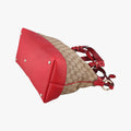 Valentine heart charm beige×red canvas×leather 309122 B018648405バレンタイン ハートチャーム ベージュ×レッド キャンバス×レザー 309122 B018648405