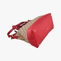 Valentine heart charm beige×red canvas×leather 309122 B018648405バレンタイン ハートチャーム ベージュ×レッド キャンバス×レザー 309122 B018648405