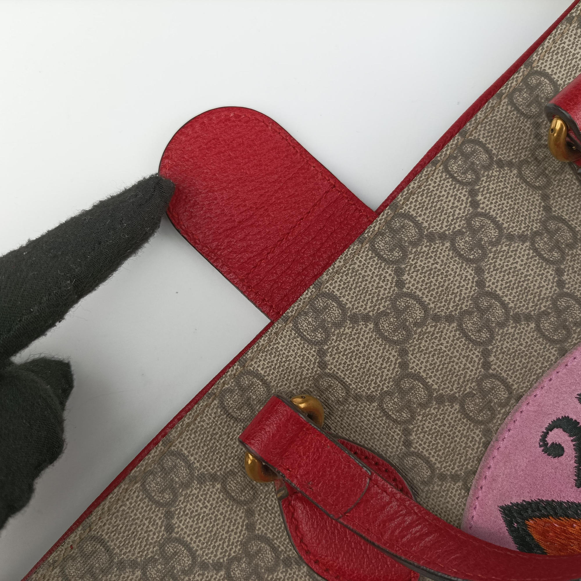 GG Supreme Bosco PATCHED beige×multi PVC coated canvas × suede 473887 C023868063GGスプリーム ボスコパッチ ベージュ×マルチ PVCコーティングキャンバス×スエード 473887 C023868063