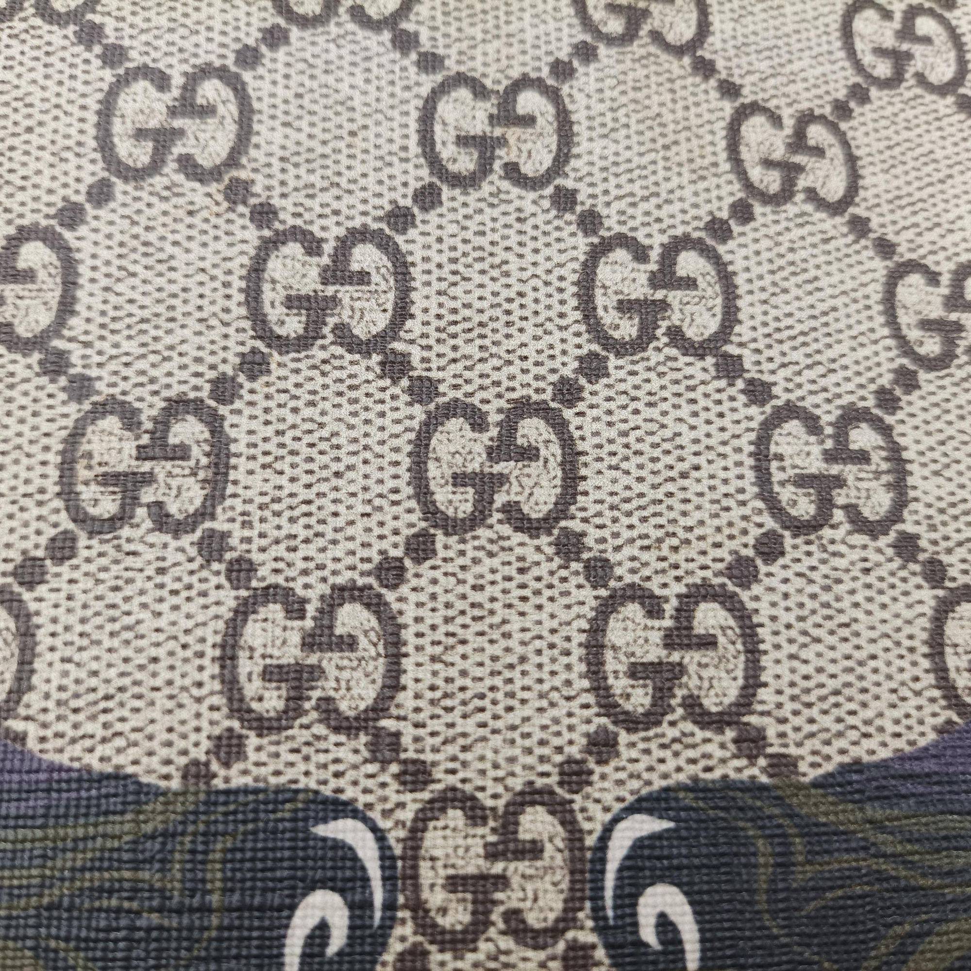 GG Supreme Wolf Print beige×Multicolour PVC coated canvasｘLeather 450950 H023639578GGスプリーム ウルフ プリント ベージュ×マルチカラー PVCコーティングキャンバスｘレザー 450950 H023639578
