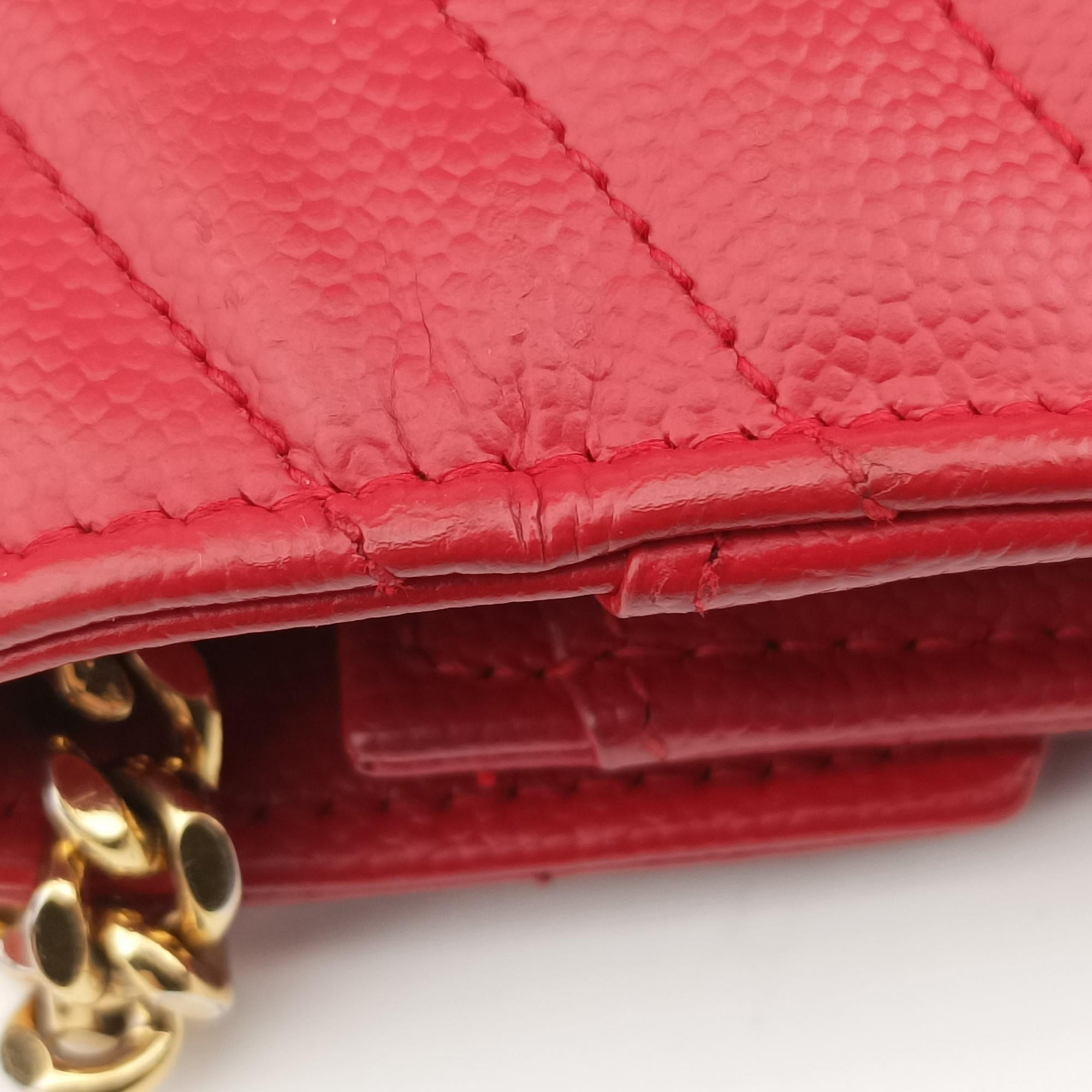Cassandre Red Caviar Leather 377828 GUE377828.0417カサンドル レッド キャビアレザー 377828 GUE377828.0417