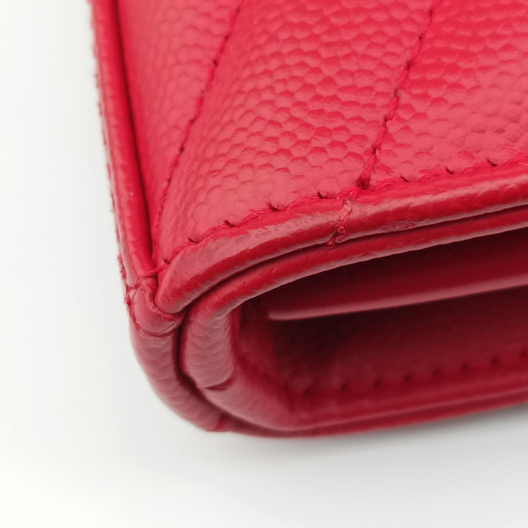 Cassandre Red Caviar Leather 377828 GUE377828.0417カサンドル レッド キャビアレザー 377828 GUE377828.0417