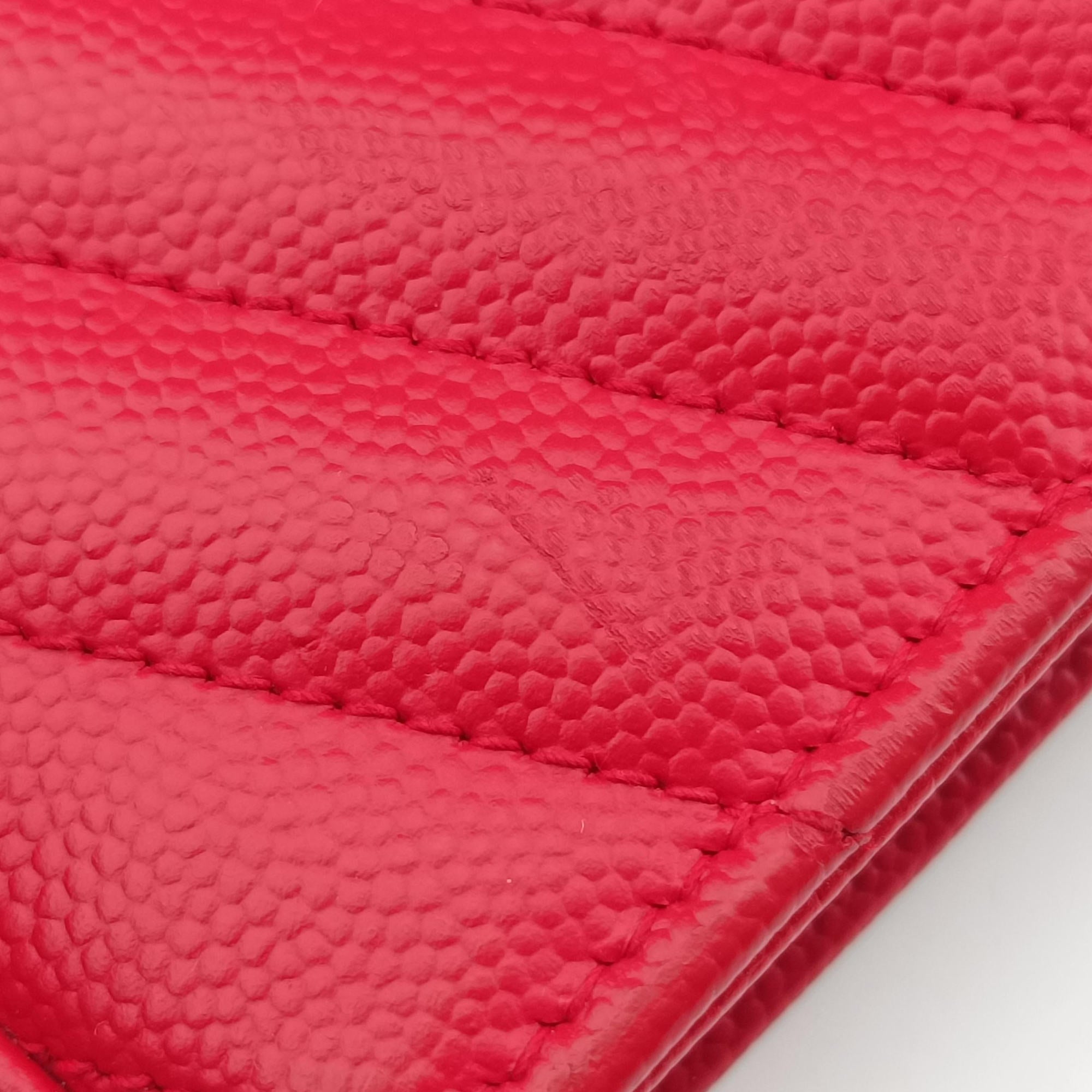 Cassandre Red Caviar Leather 377828 GUE377828.0417カサンドル レッド キャビアレザー 377828 GUE377828.0417
