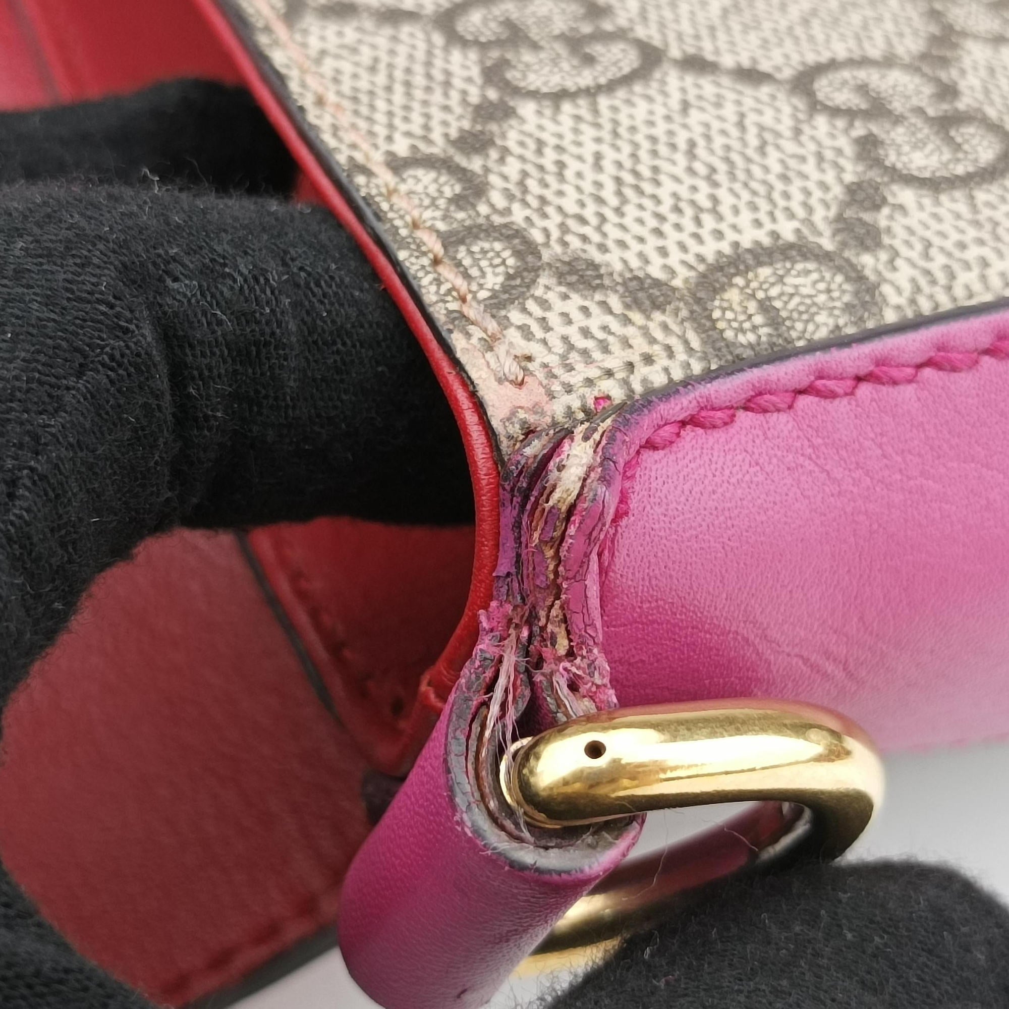 GG Supreme Padlock Beige×Red×Multicolour PVC coated canvas×Leather 453189 A021069765GG スプリーム パドロック ベージュ×レッド×マルチカラー PVCコーティングキャンバス×レザー 453189 A021069765