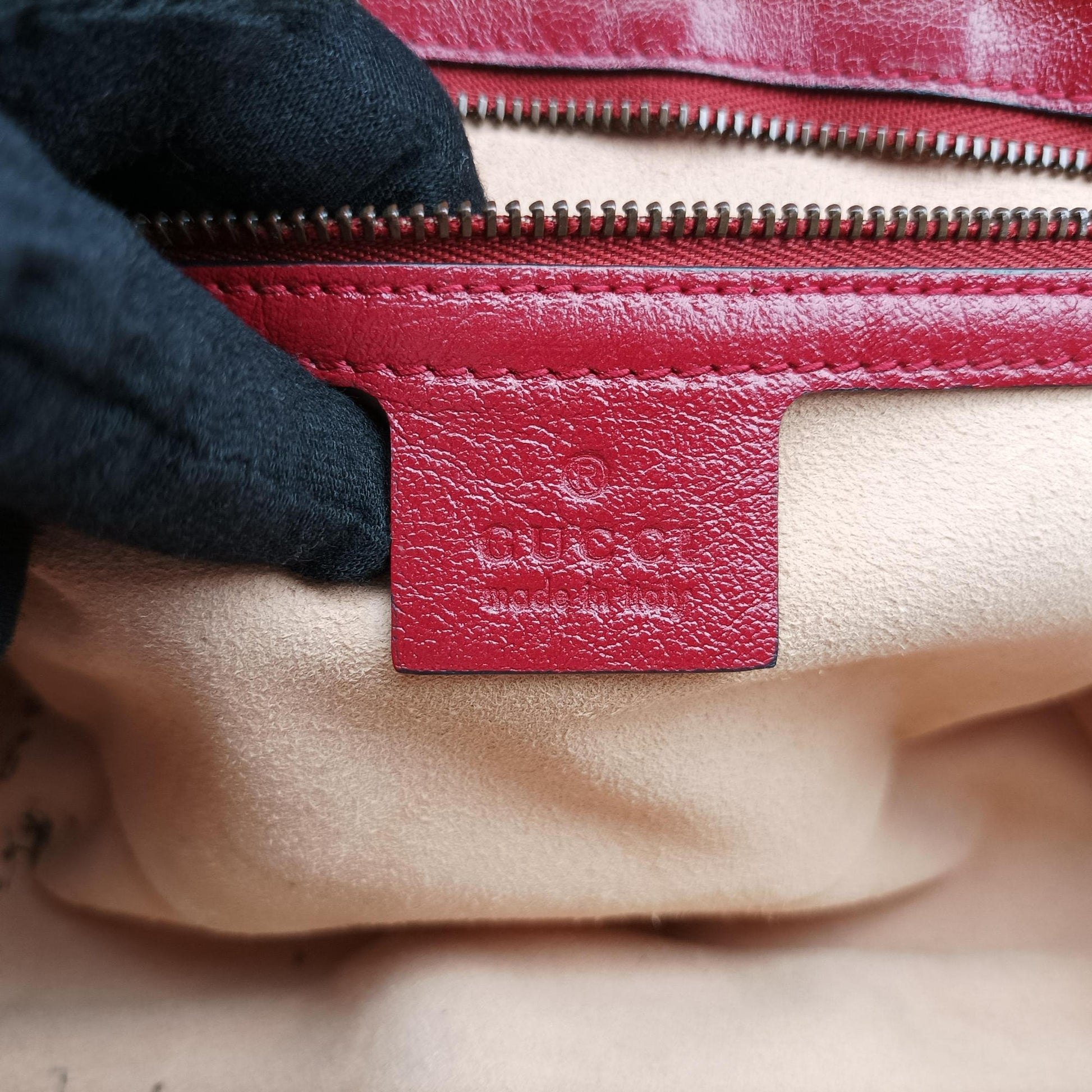 GG Marmont Black×red Leather 443497 B028920569GGマーモント ブラック×レッド レザー 443497 B028920569